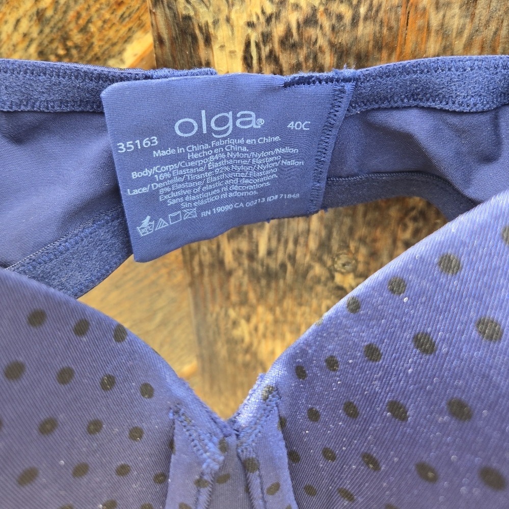 NWOT Olga Polka Dot Underwire Bra - Picture 3 of 5